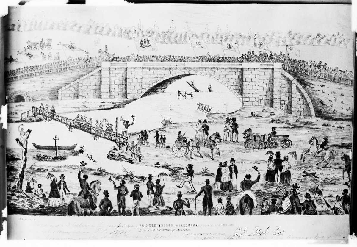 View of opening of the Princes Bridge, Melbourne, on Friday 15th November 1850, Melbourne City