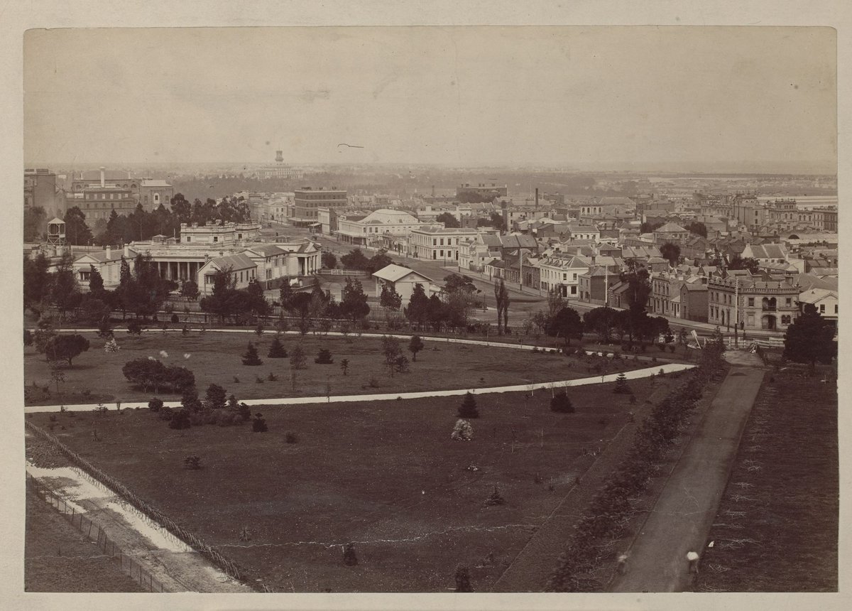 Melbourne from the Carlton Gardens looking south (1880–90)