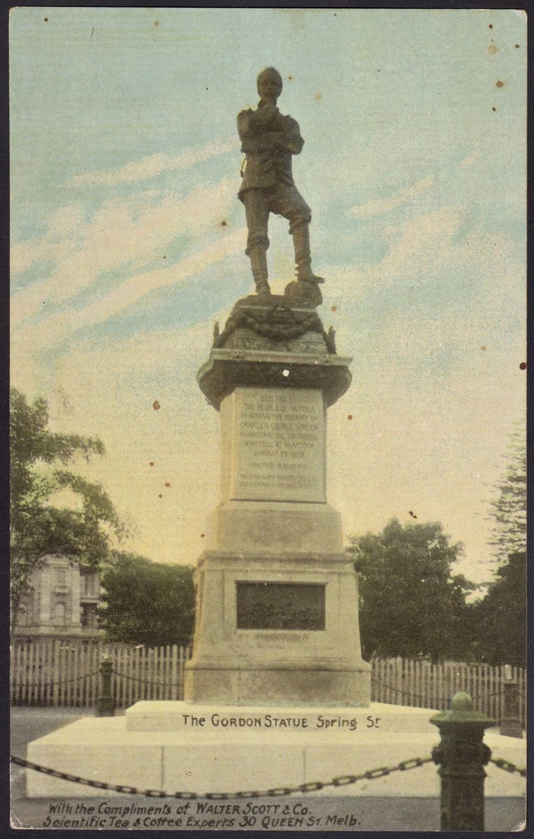 The Gordon statue, Spring St, Melbourne City (1900?)