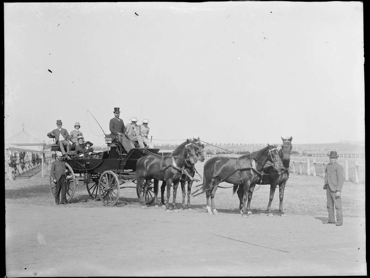 A four-in-hand off to the Melbourne Cup races, Nov. 1888, Flemington