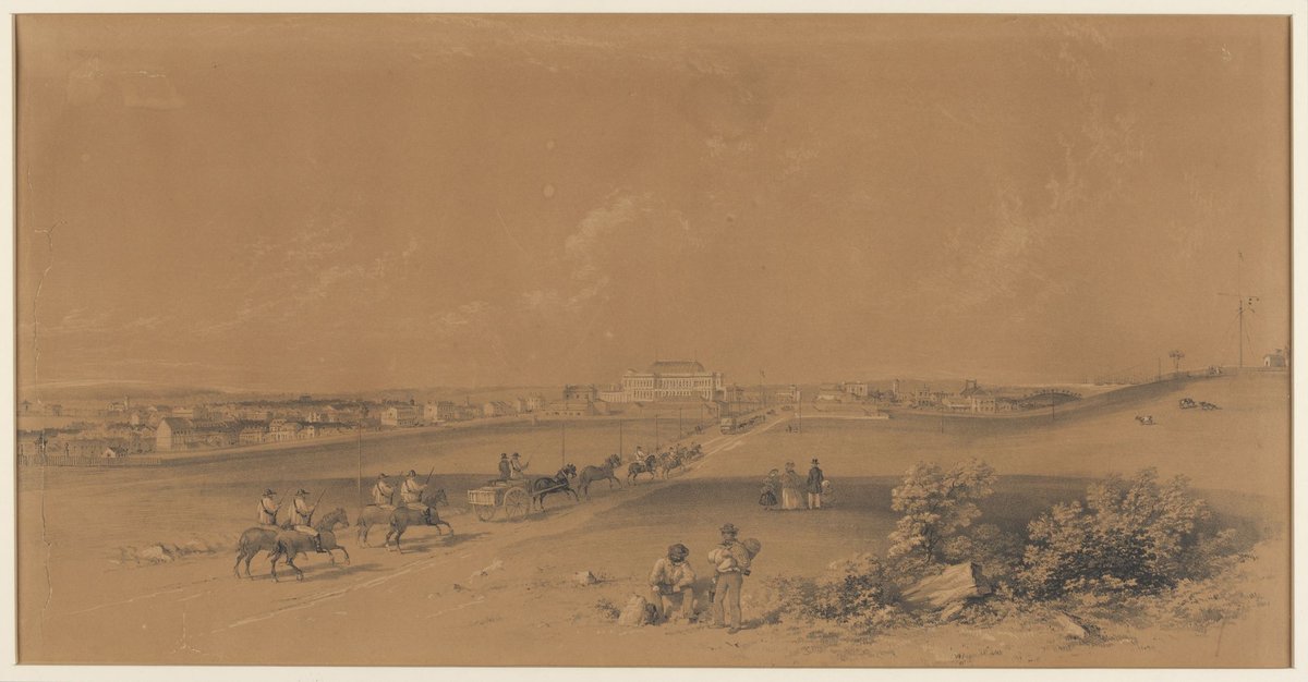 Melbourne from the North near the road to Mount Alexander, Carlton (1855)