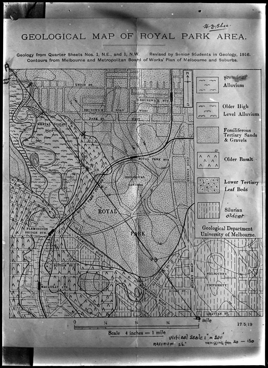 Geological map of Royal Park area, 1916, Parkville