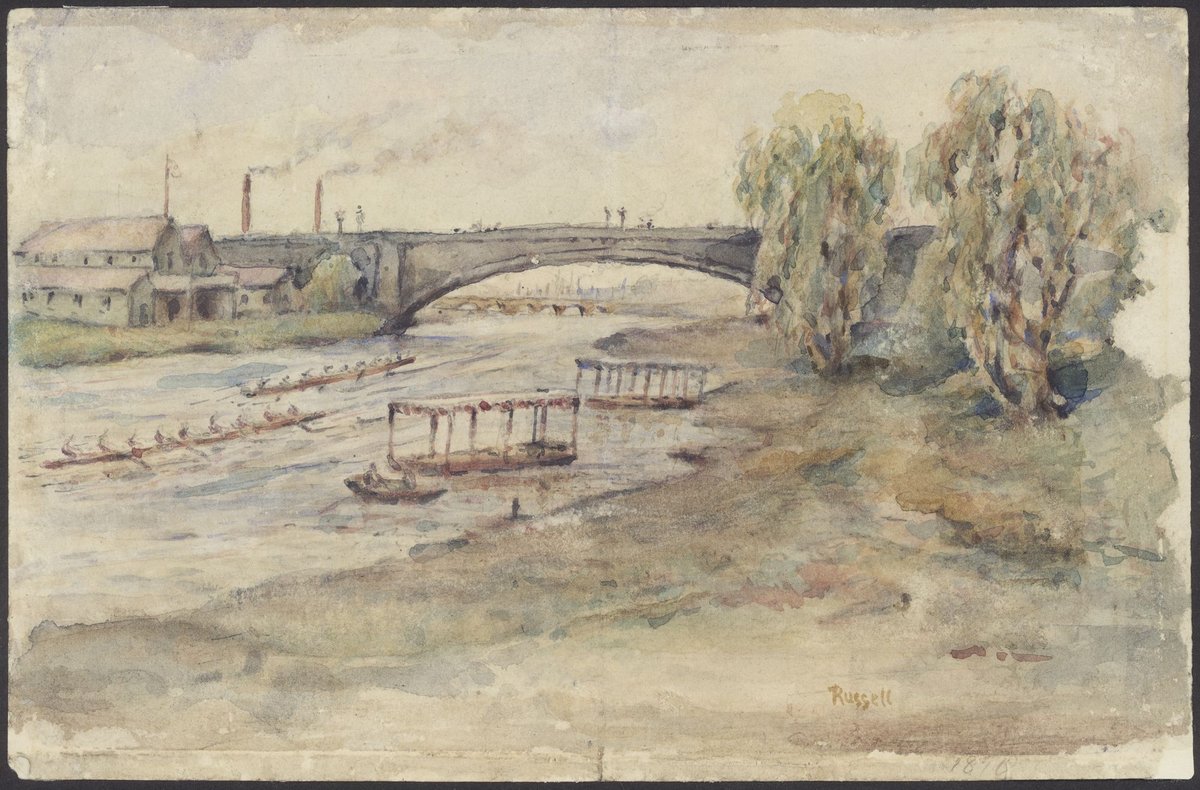 Princes Bridge from the east, Melbourne City (1870)