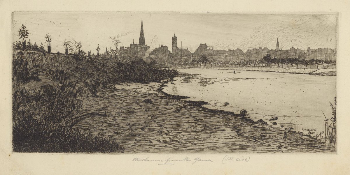 Melbourne from the Yarra, Yarra River (1902)
