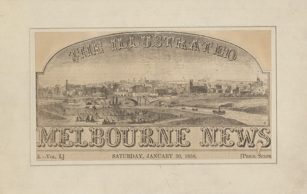 View of Melbourne from south side of River Yarra, Melbourne City (1858)