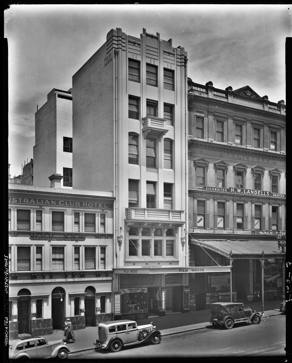 [View of Film House and other buildings on Bourke Street, Melbourne], Melbourne City (1930s)