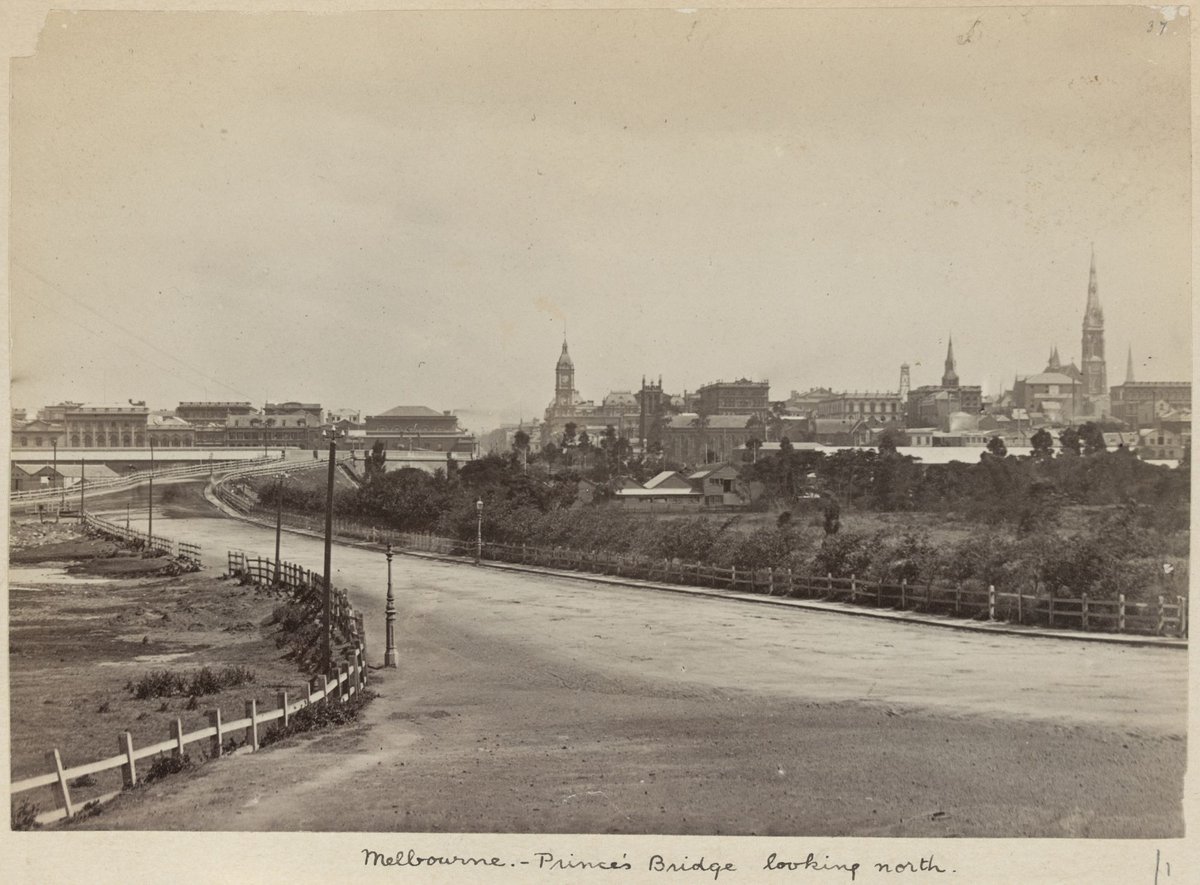 Melbourne - Prince Bridge looking north, Melbourne City (1880–1900)