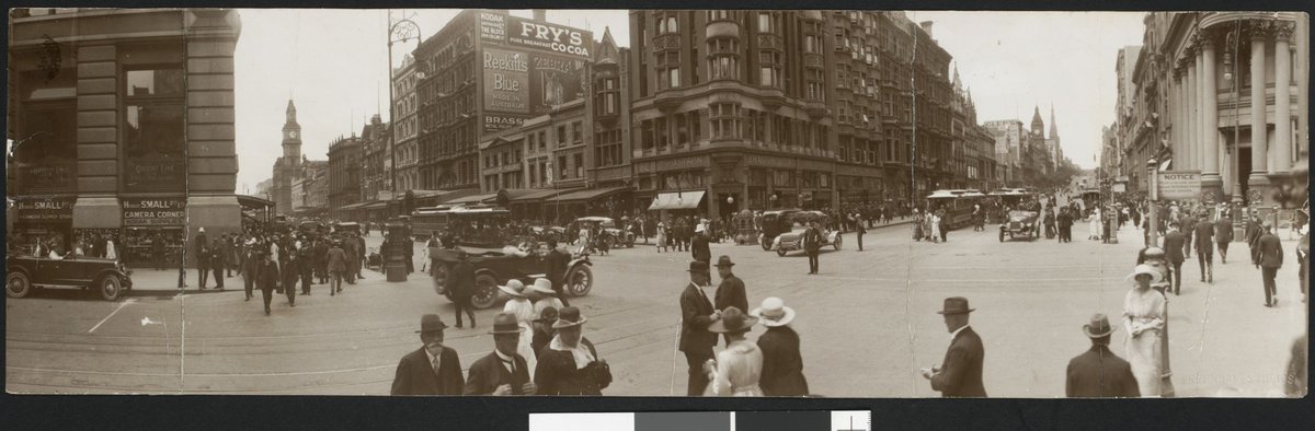 The corner of Elizabeth and Collins Streets, Melbourne, Vic, Melbourne City (1916)