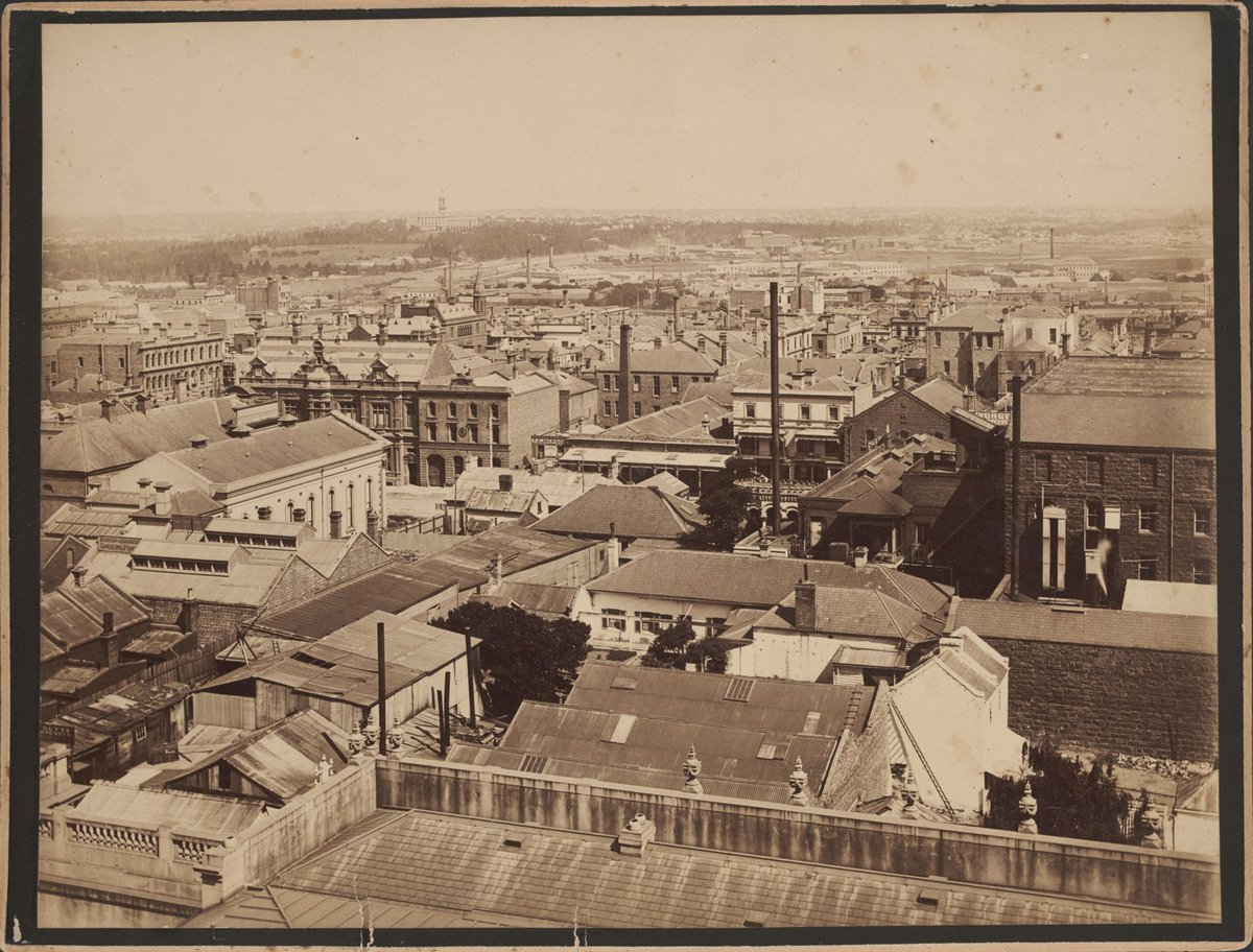 Views of Melbourne taken from the Supreme Court looking East, Melbourne City (1870s)
