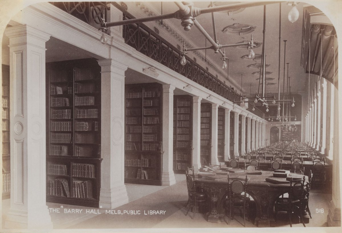 The "Barry Hall" Melb. [i.e. Melbourne] Public Library [interior], Melbourne City (1892–1900)