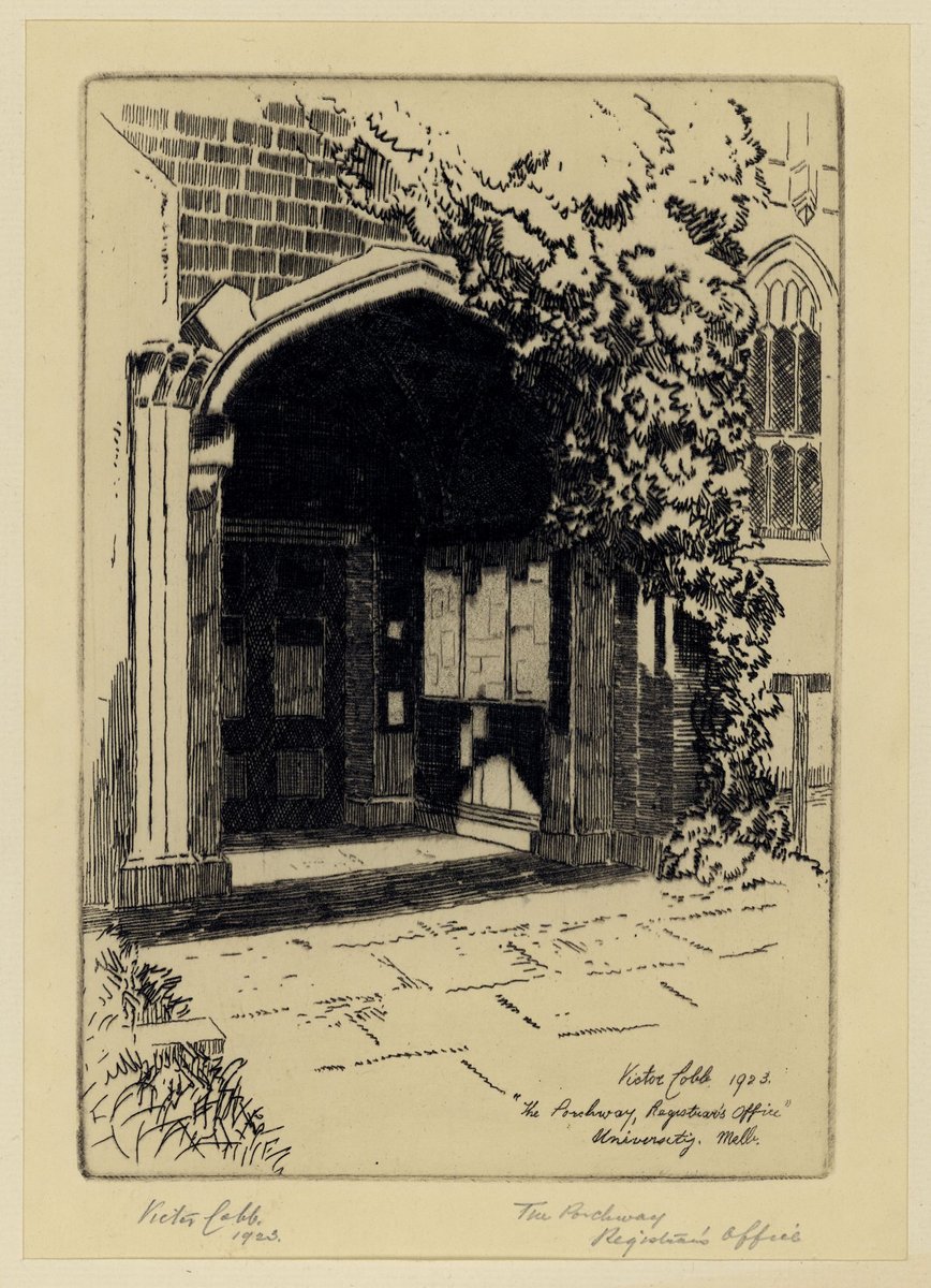 The Porchway, Registrar's Office, University, Melb. [Melbourne], Parkville (1923)