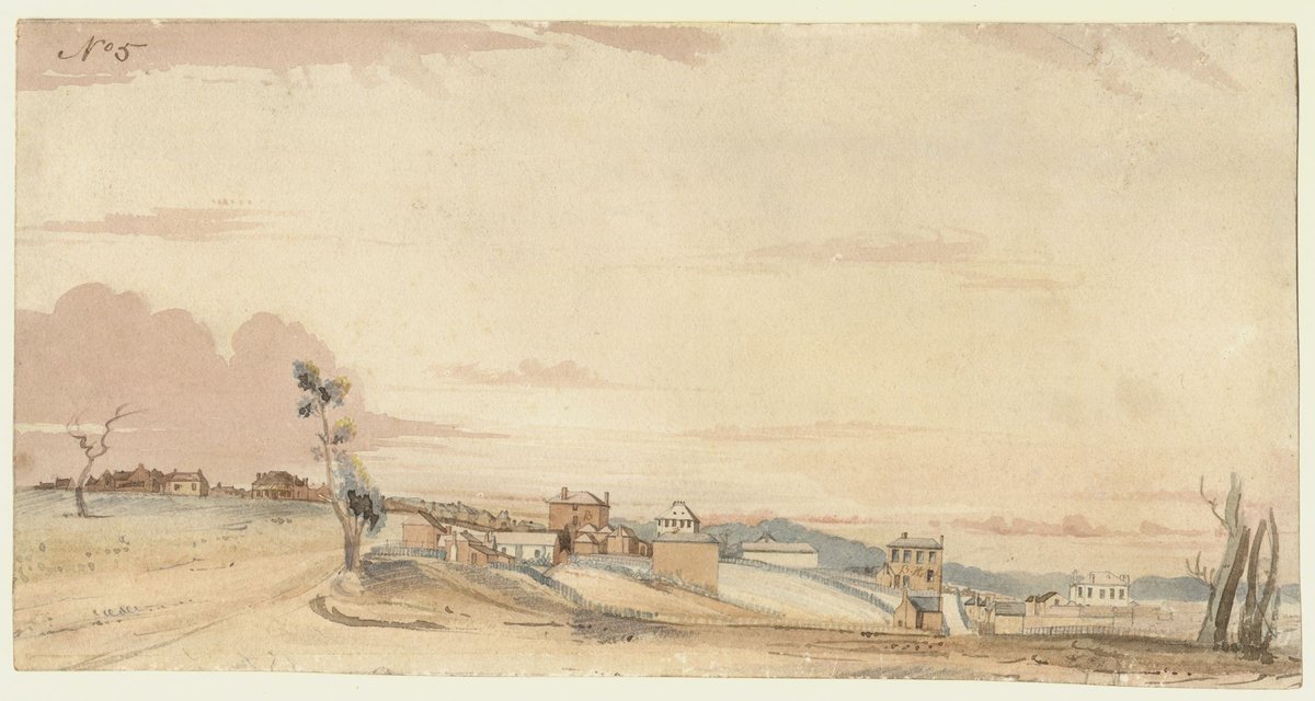 Melbourne taken from near the west end of Collins Street - 1840. Feby, Fawkner (1840–54)