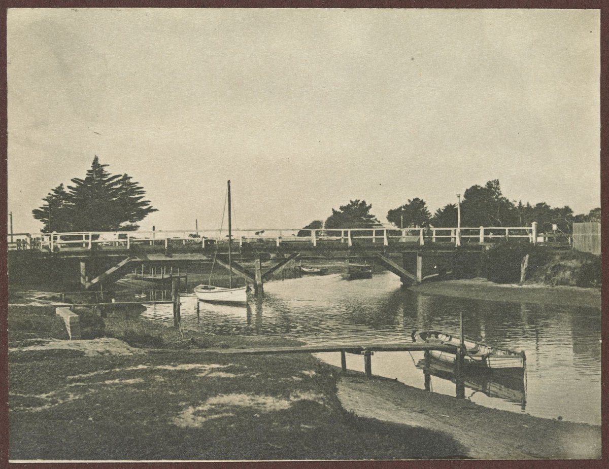 Mordialloc Creek. About 1900. Bridge on the Point Nepean Road (Nepean Highway) (c. 1900)