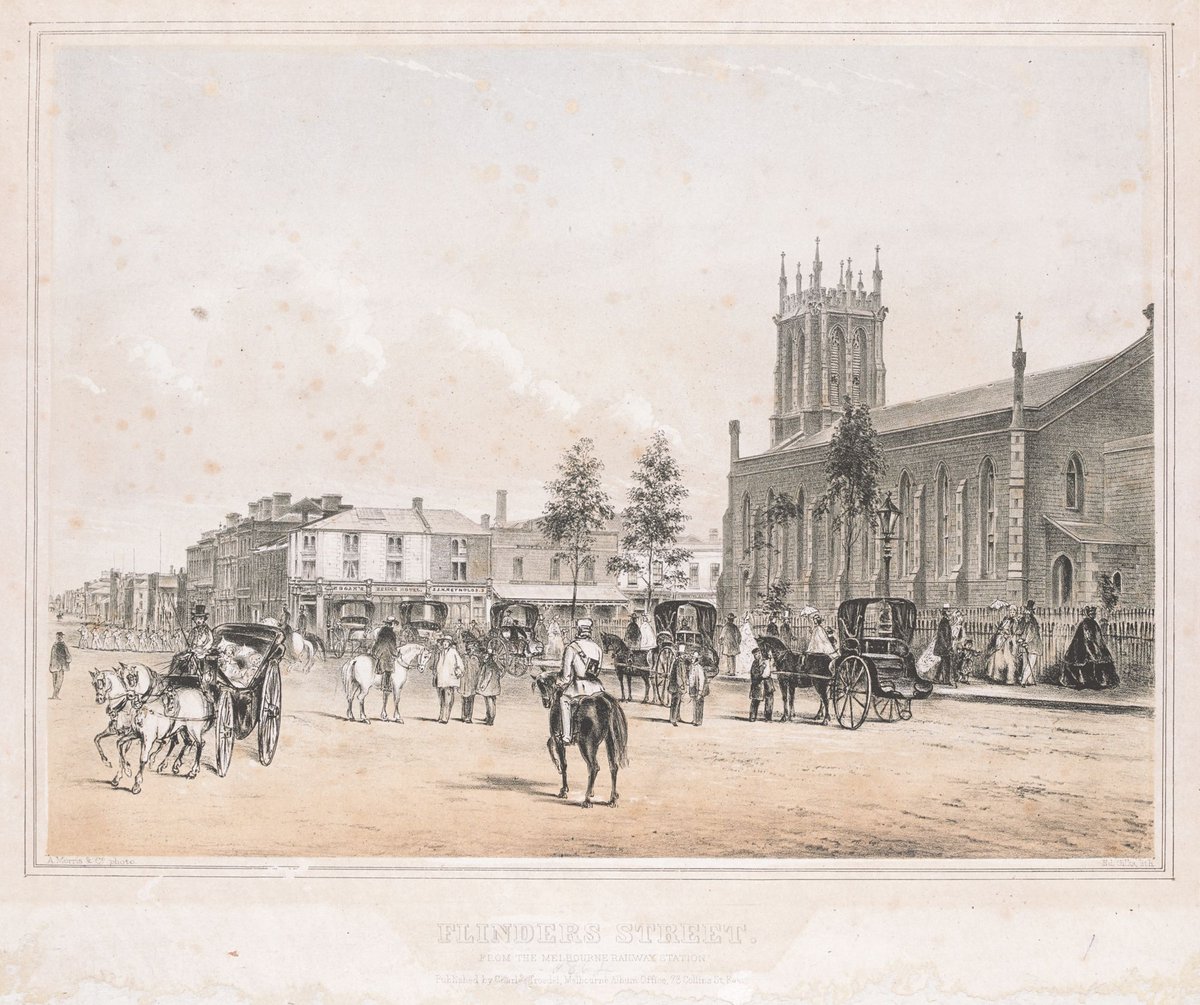 FLINDERS STREET. FROM THE MELBOURNE RAILWAY STATION, Melbourne City (1864)