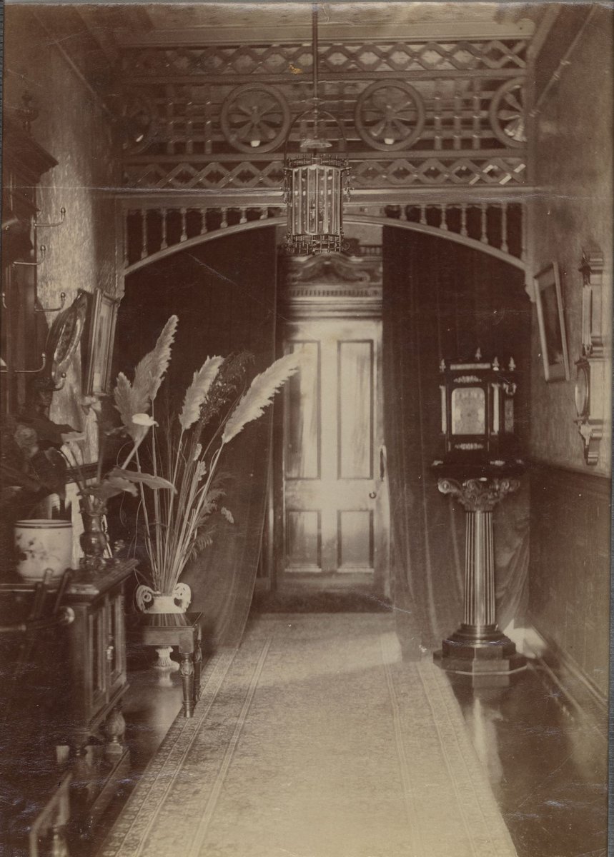 [The entrance hall, "Pen-y-bryn", the home of Lloyd Tayler, Brighton (1880–90)