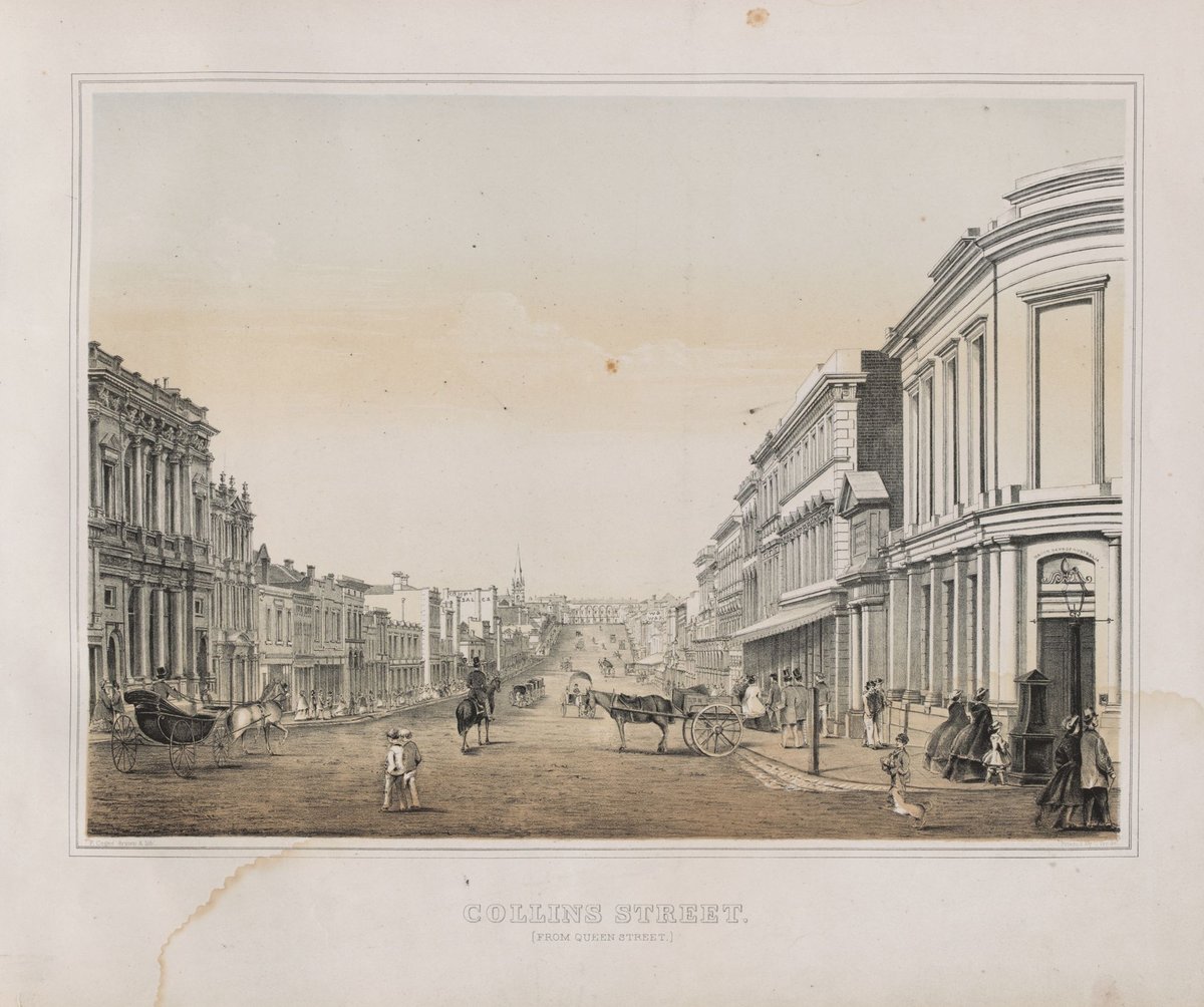 Collins Street (from Queen Street), Melbourne City (1863?)