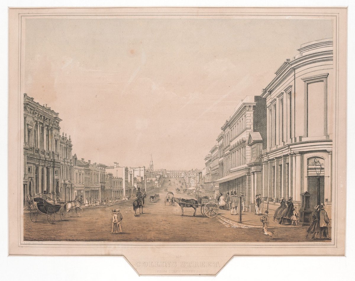 COLLINS STREET. (FROM QUEEN STREET.), Melbourne City (1863?)