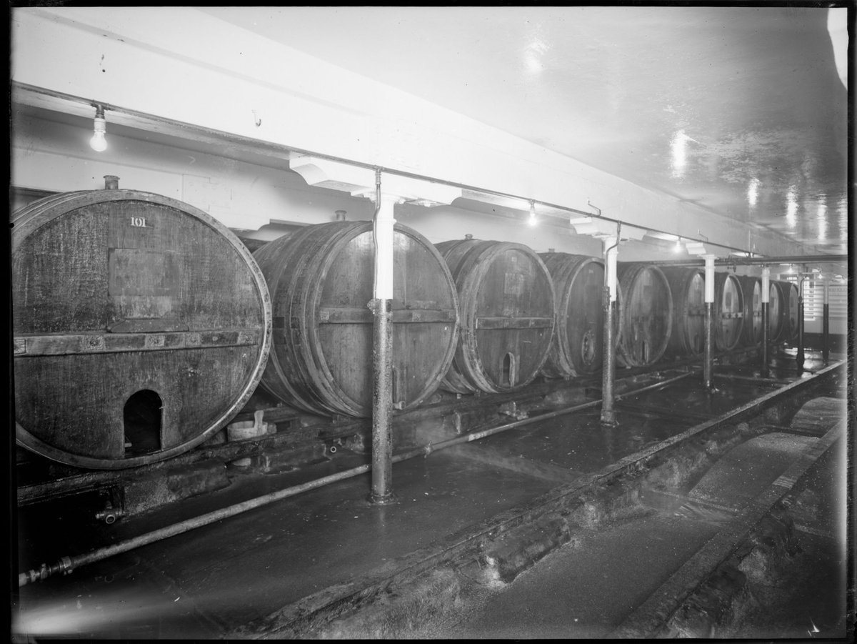 Interior showing the No.2 cellar in the Carlton Brewery (1938)