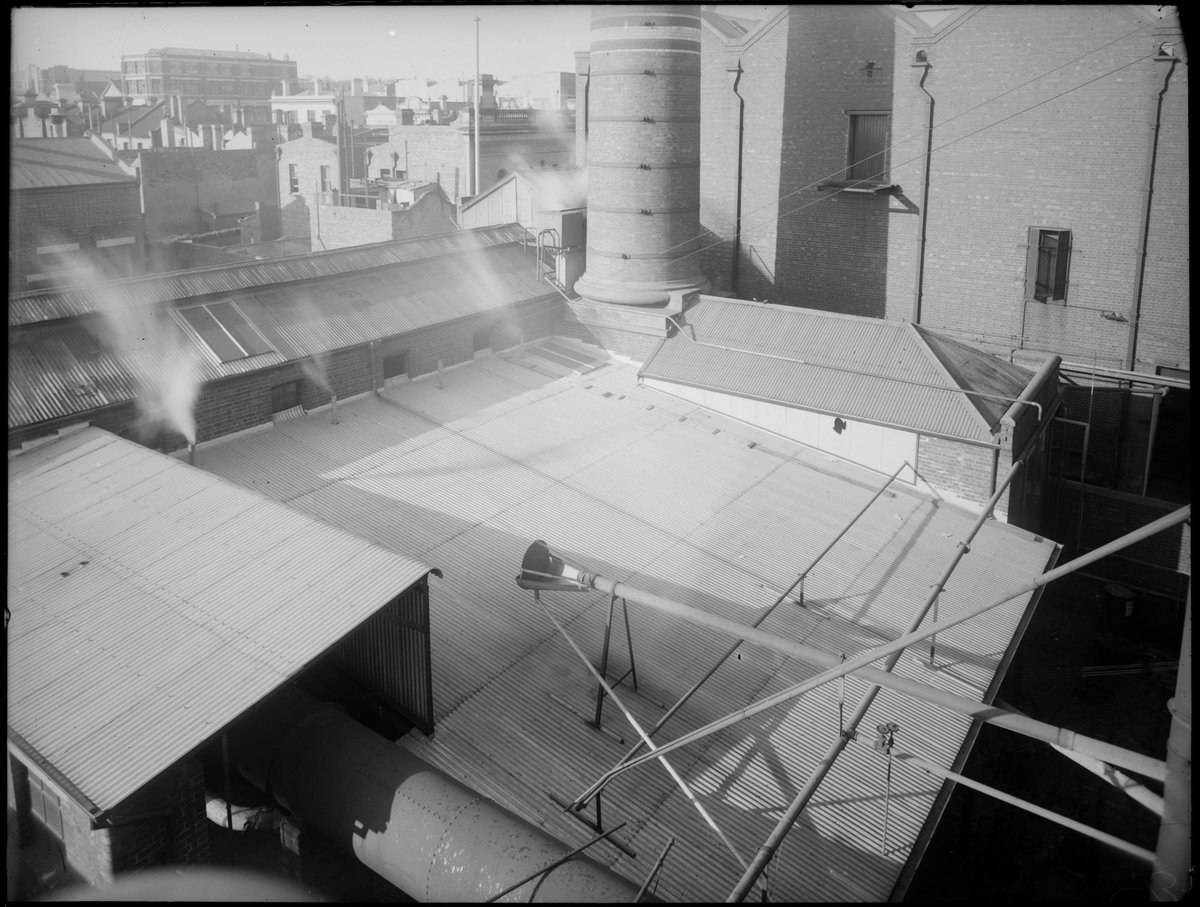 View across the roofs of the Carlton Brewery (1921–30)