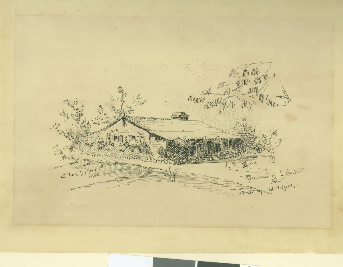 Residence of L. Buvelot, Artist - A bit of old Fitzroy (1880)