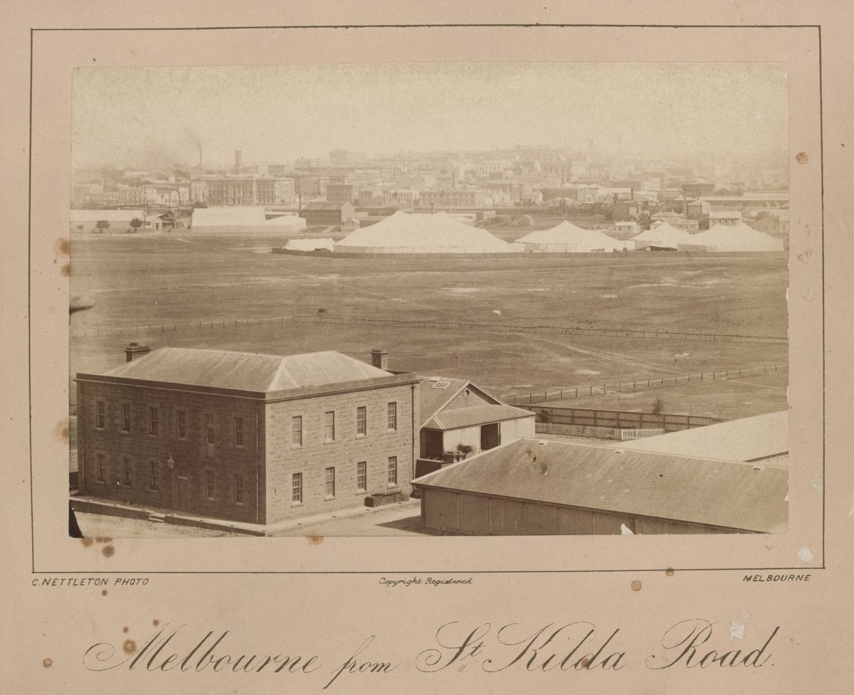 Melbourne from the St. Kilda Road, looking westwards, Melbourne City (c. 1878)