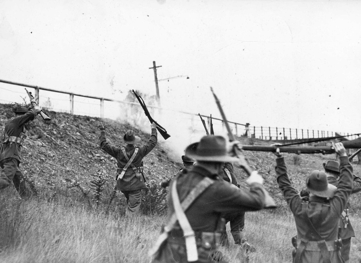 Attacking party "destroyed" by "land mine", East Kew, Kew East (c. 1942)
