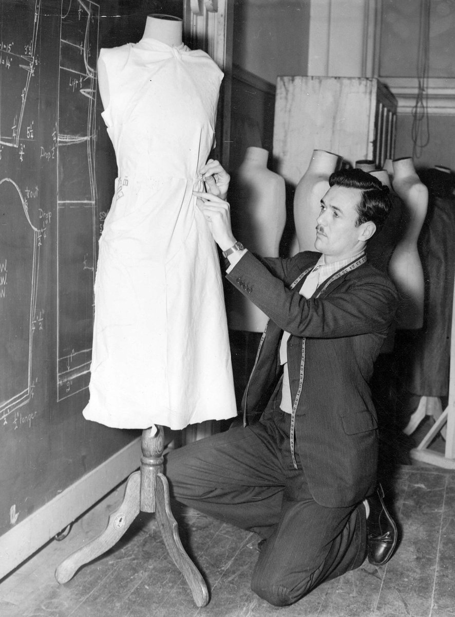 Bruce White dressmaking at Melb Tech [i.e. Melbourne Technical] School (c. 1946)