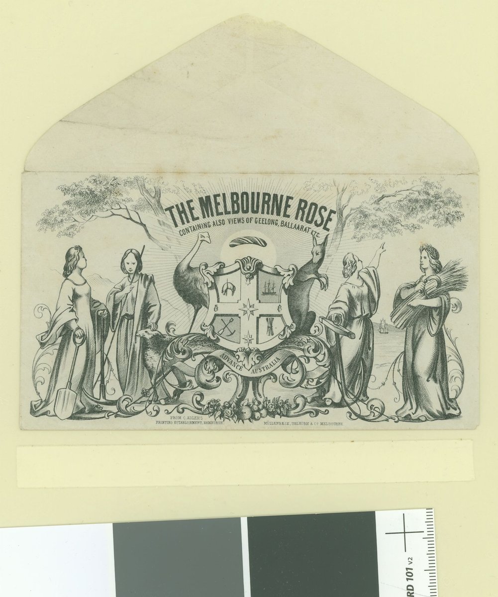 THE MELBOURNE ROSE CONTAINING ALSO VIEWS OF GEELONG, BALLAARAT [i.e. Ballarat] ETC (c. 1869)