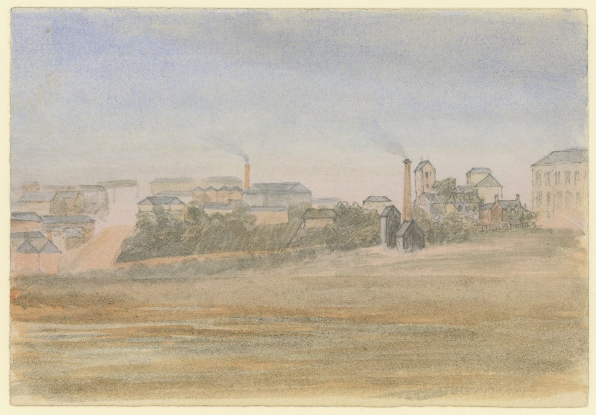 Flinders Street East from opposite bank of Yarra about 1862, Melbourne City (c. 1862)