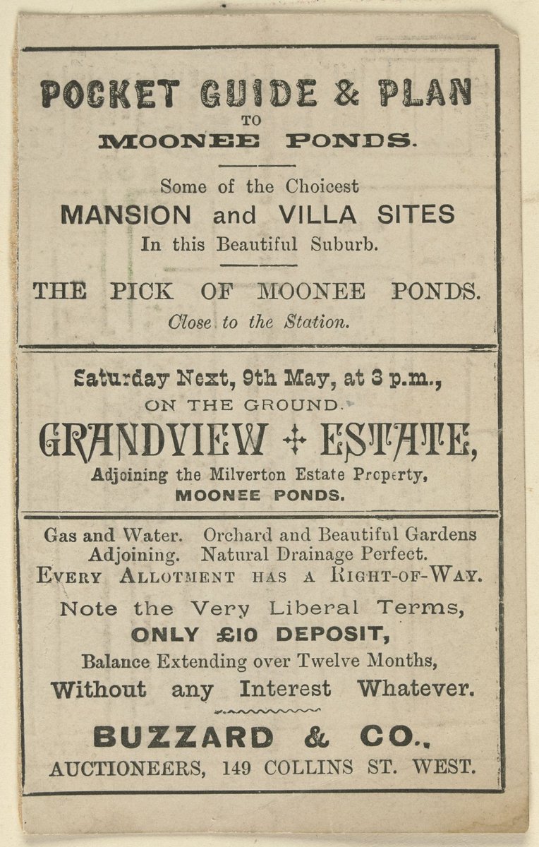 Pocket guide & plan to Moonee Ponds (1851–85)