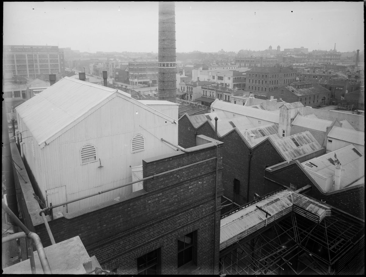 View across the roofs of the Carlton Brewery (1921–30)