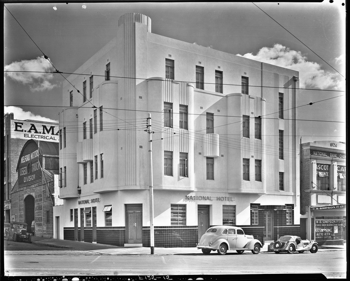 Exterior views of the National Hotel, 238 Victoria Street, North Melbourne (1930s)