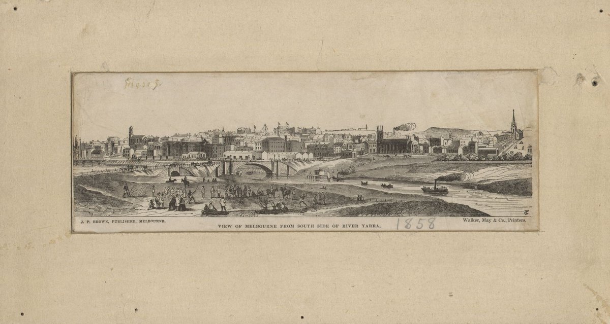 View of Melbourne from south side of River Yarra, Melbourne City (1858)