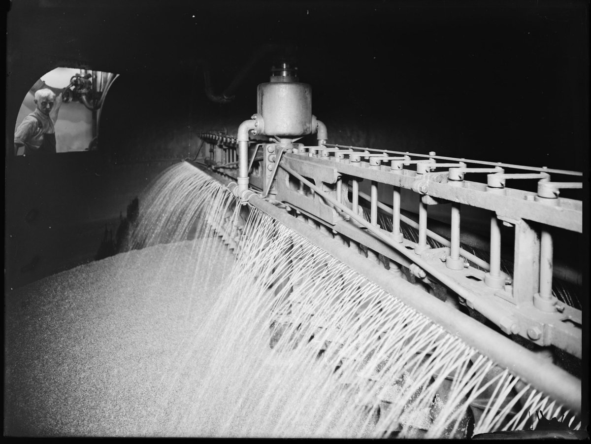Interior of the Carlton Brewery showing wort production machinery (1938–39)