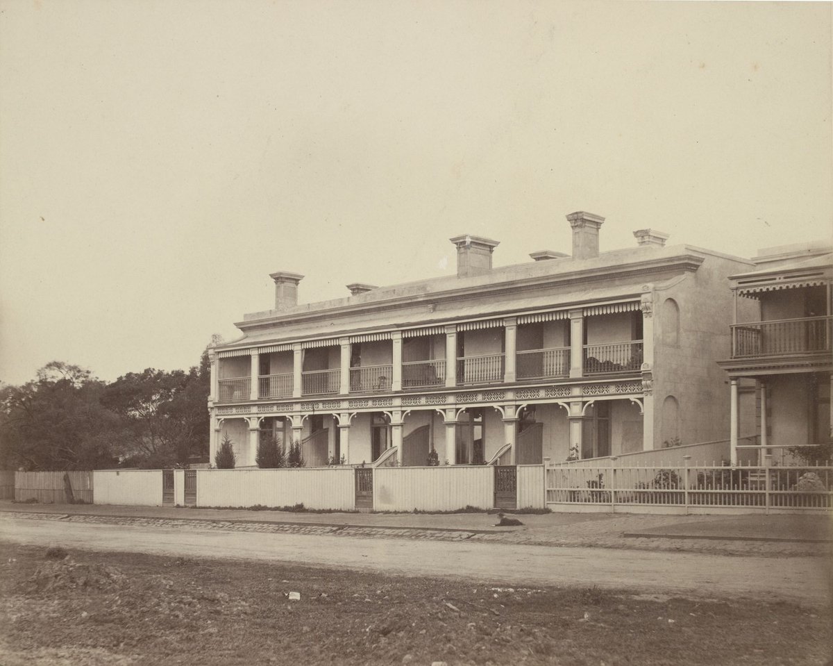 Block of four terrace houses adjoining Prince of Wales Hotel, St. Kilda (Vic.), St Kilda (1867–73)