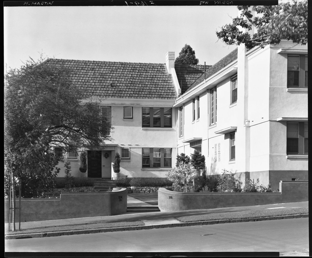 [Exterior view of apartments in South Yarra] (1930s)