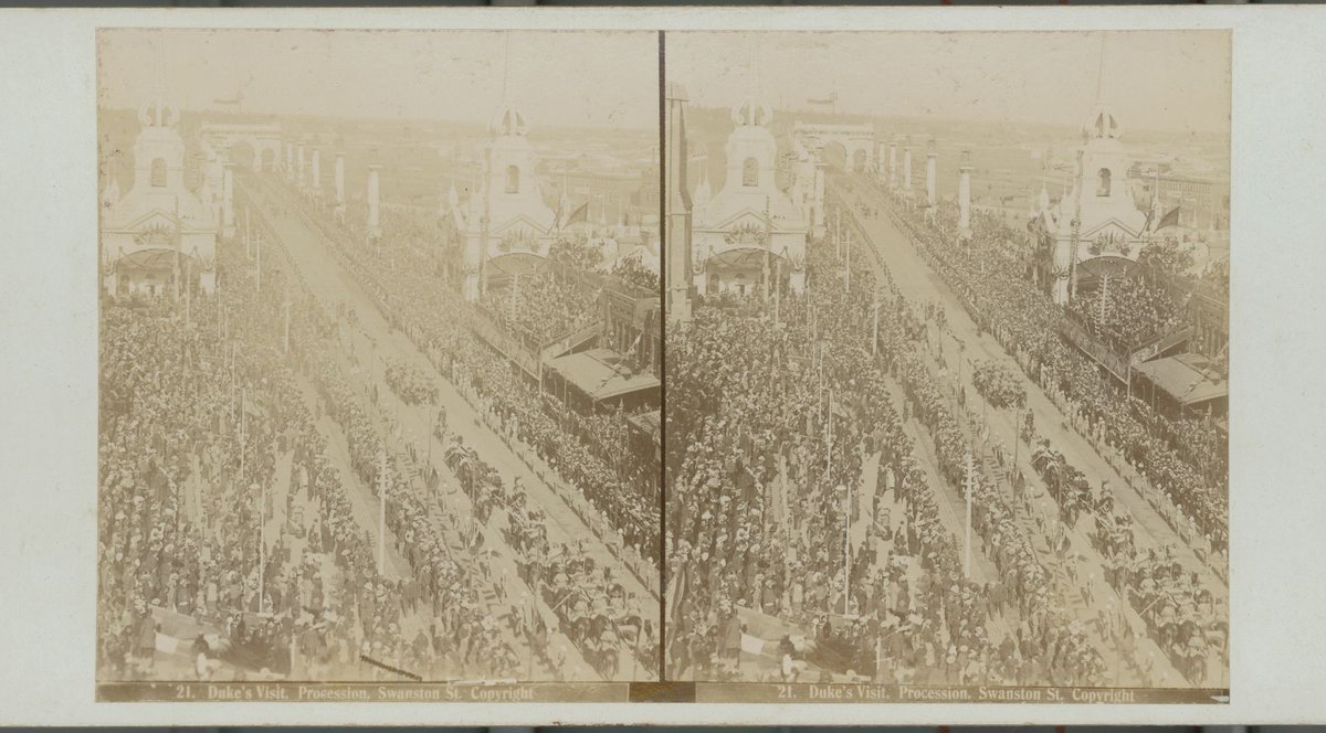 Duke's visit - Procession, Swanston Street [Melbourne, Vic.], Melbourne City (1901)