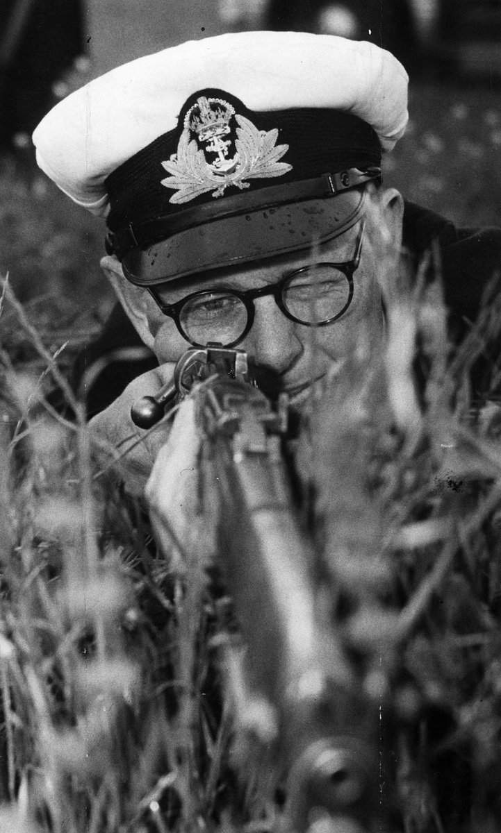 Lieutenant R. Goff sighting up at Williamstown rifle range (1953?)