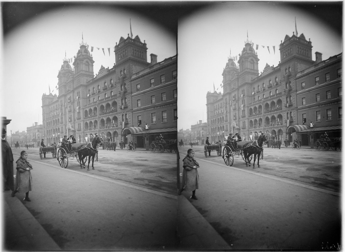 Windsor Hotel and Old White Hart Hotel, Spring Street, Melbourne, Melbourne City (1890–1910)