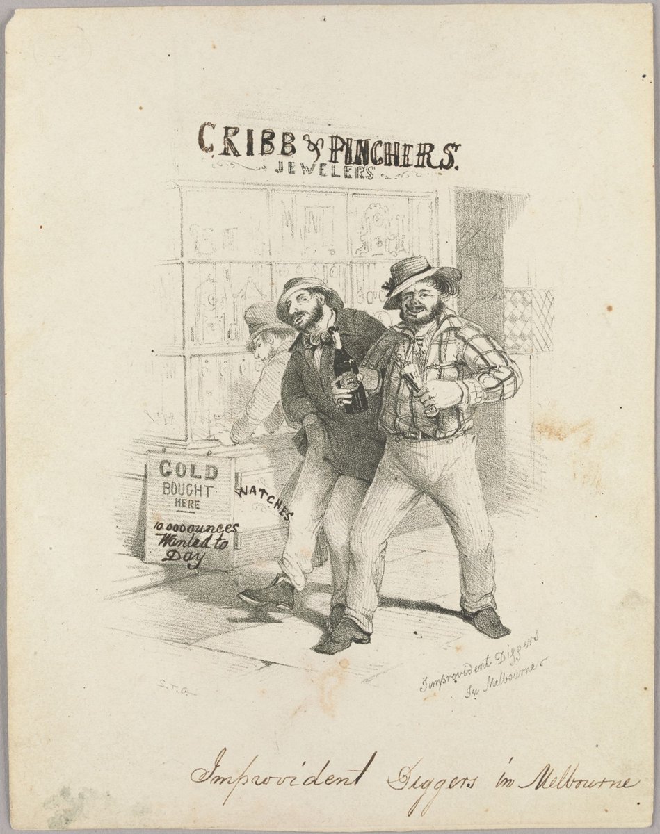 Improvident diggers in Melbourne (1852)