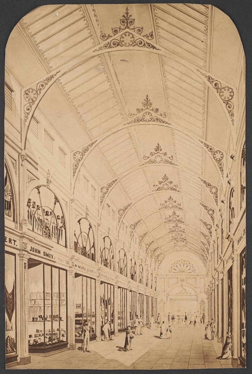 Interior perspective view of the Royal Arcade, Bourke Street Melbourne, Melbourne City (1869)