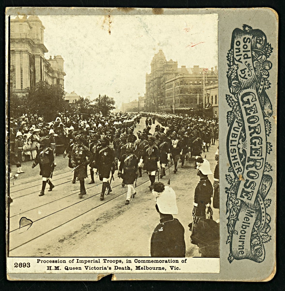 Procession of Imperial Troops, in commemoration of H.M. Queen Victoria's death, Melbourne, Vic (c. 1901)