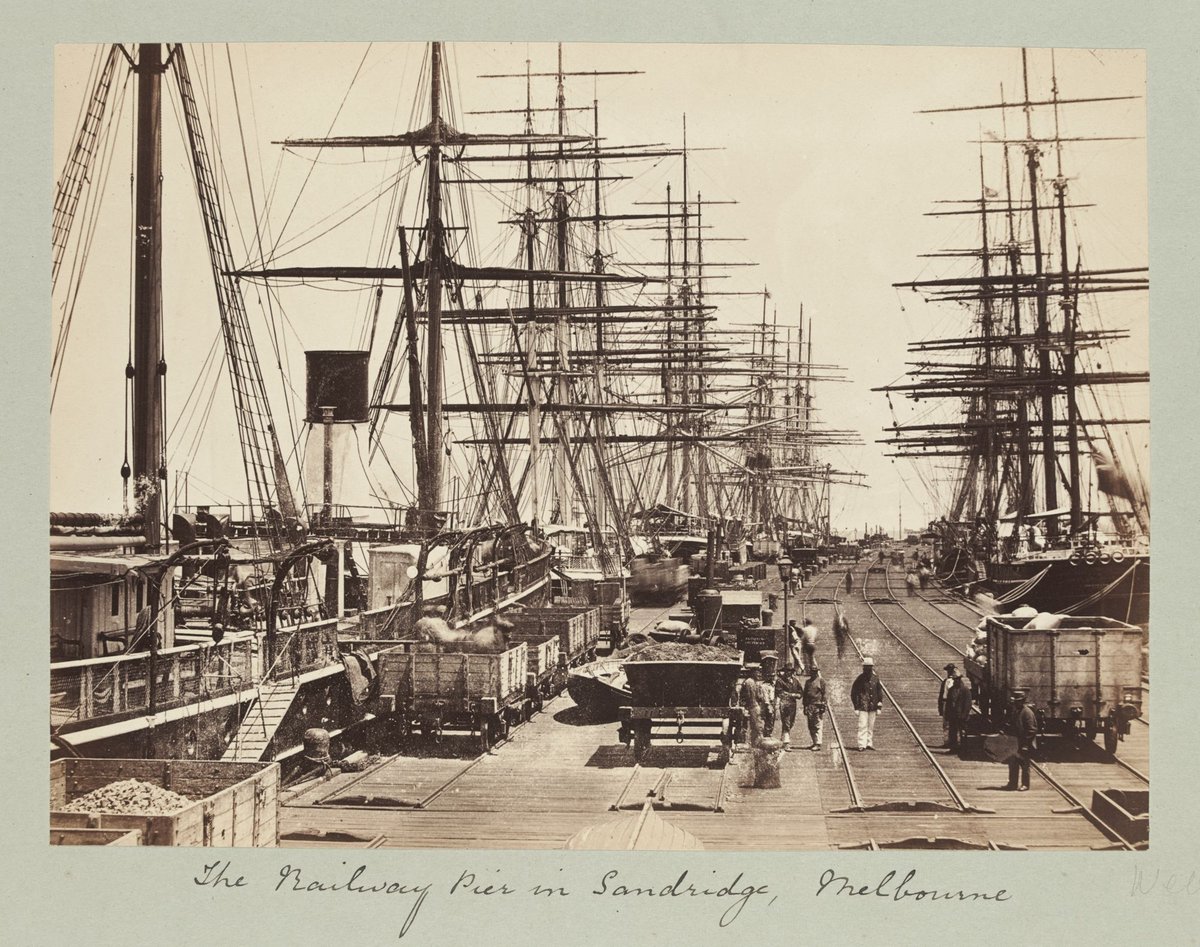 The Railway Pier in Sandridge, Melbourne, Port Melbourne (1880?)