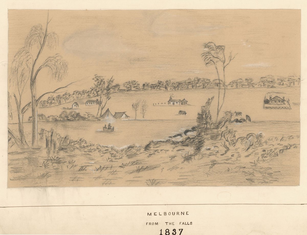 Melbourne from the falls 1837 -, Melbourne City