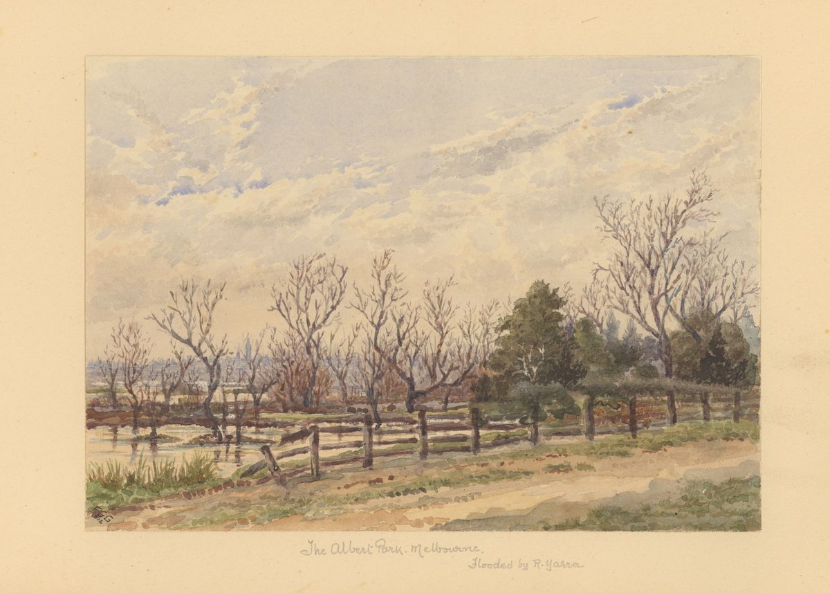 The Albert Park. Melbourne. flooded by R. Yarra (1892)