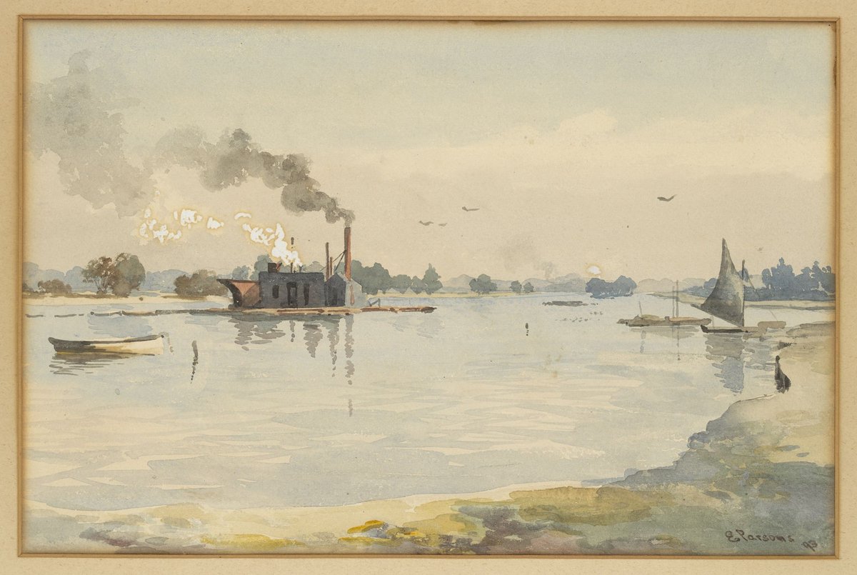 Albert Park Lake with dredge (1893)
