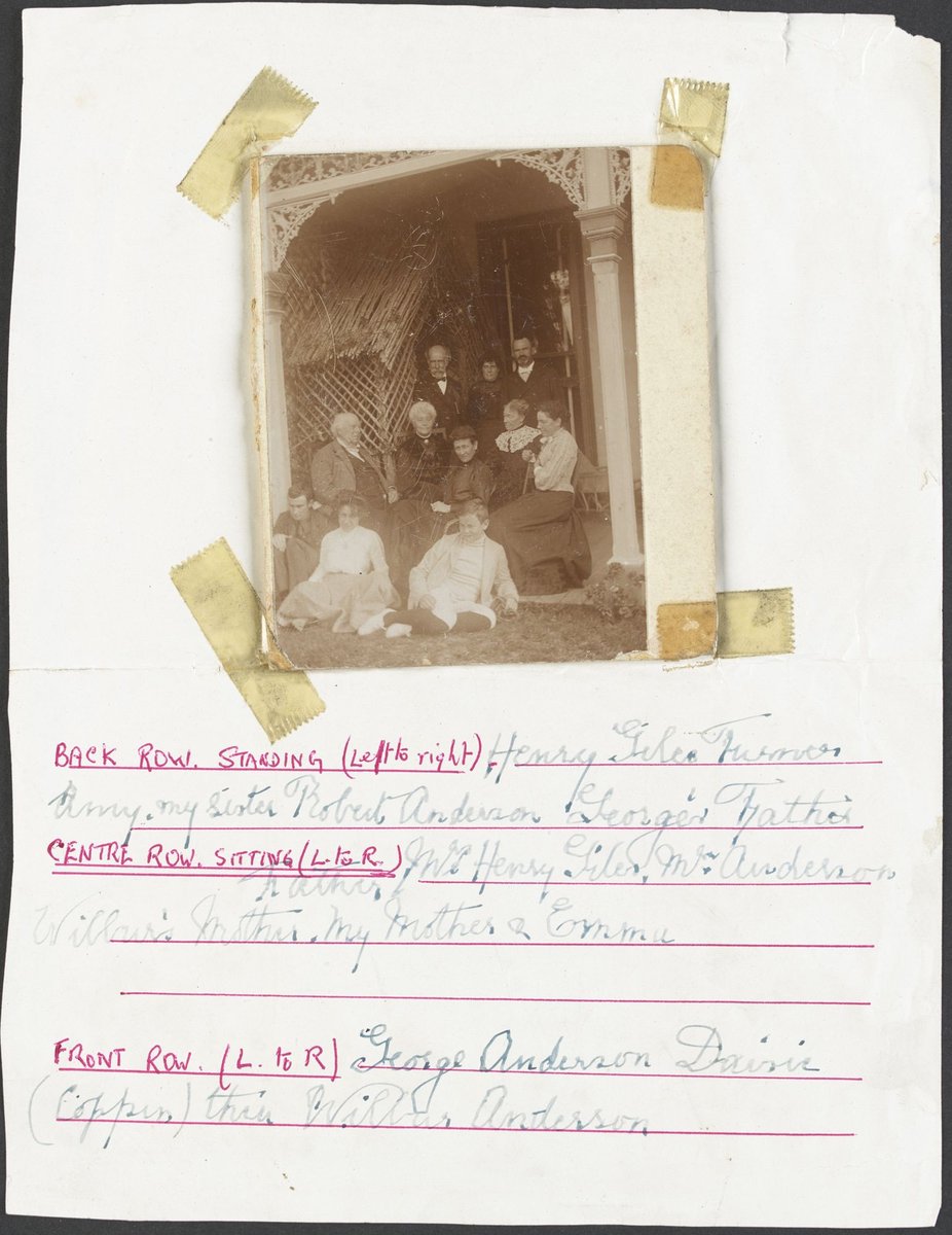 Members of the Coppin family, including George Coppin, in the gardens of Pine Grove, Richmond, Victoria (1905)