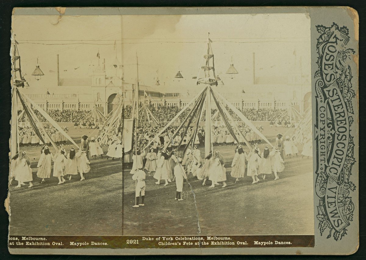 Duke of York Celebrations, Melbourne - Children's Fete at the Exhibition Oval. Maypole Dance (c. 1901)