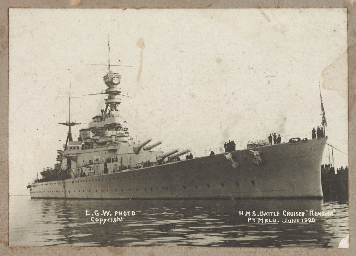 H.M.S. battle cruiser "Renown", Pt Melb. June 1920, Port Melbourne