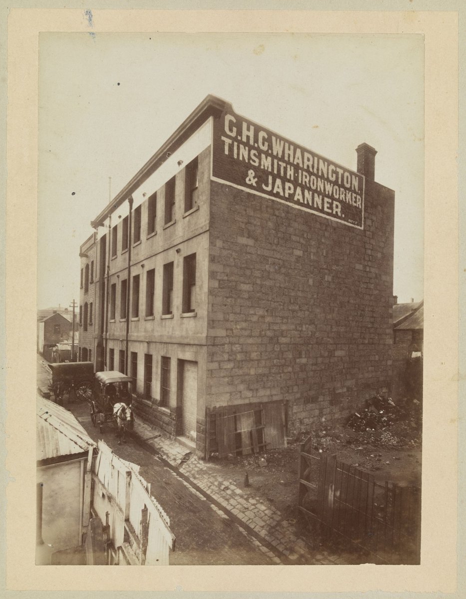 Exterior views of G.H.G. Wharington Tinsmith and Japanning Works Lonsdale Street Melbourne, Melbourne City (1889–1907)